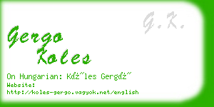 gergo koles business card